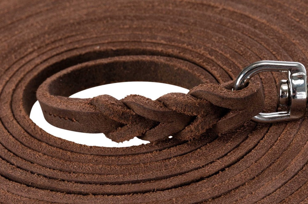 Trixie Rustic Spårlina Råläder 10m - Mörkbrun