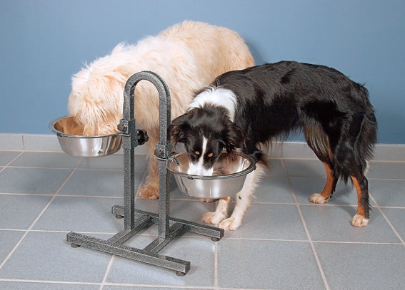 Trixie Matbar ställbar till 43 cm inkl skålar 2x2,8 L