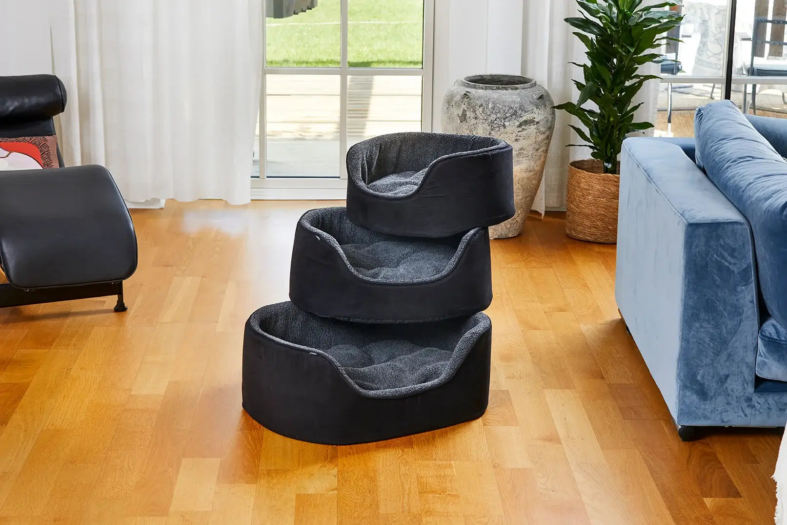 Dogman Sherpa Hög Kant Hundbädd - Svart