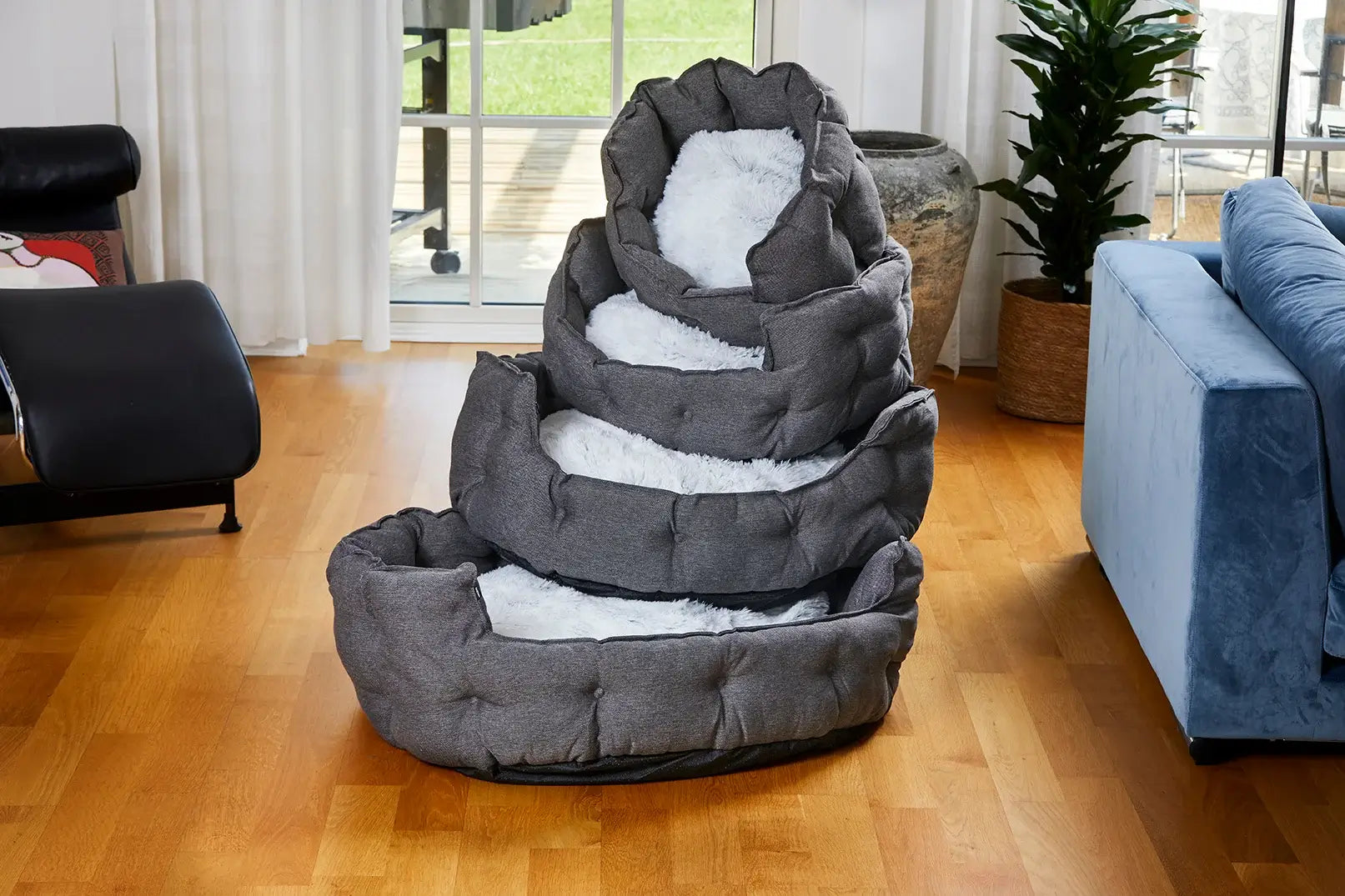 Dogman Classy Memory Foam Oval Hundbädd - Grå