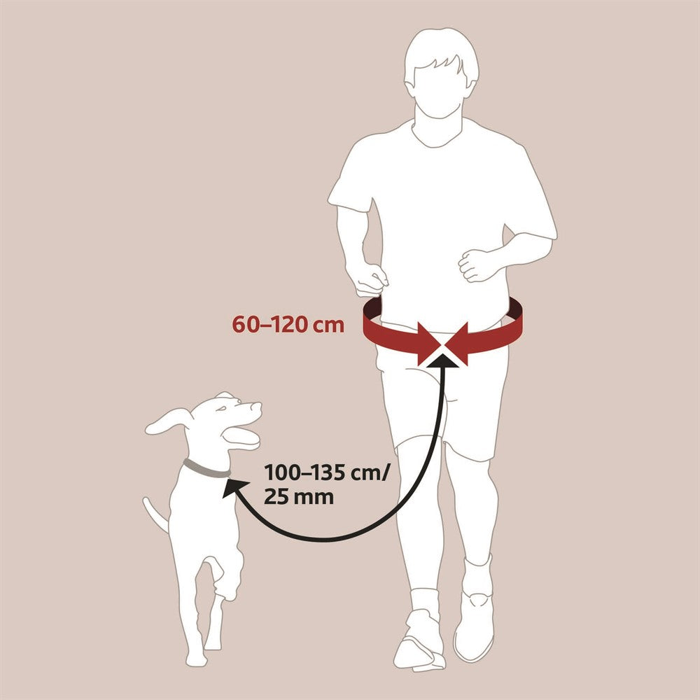 Handsfreebälte m expander 60-120/40 cm m koppel - Svart