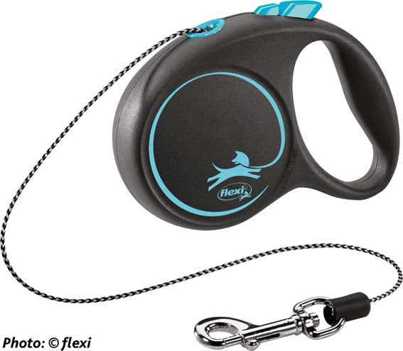 Flexi Black design rullkoppel med lina 3m - Blå