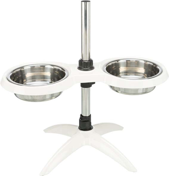 Trixie Matbar justerbar - Melamin/rostfri -Vit