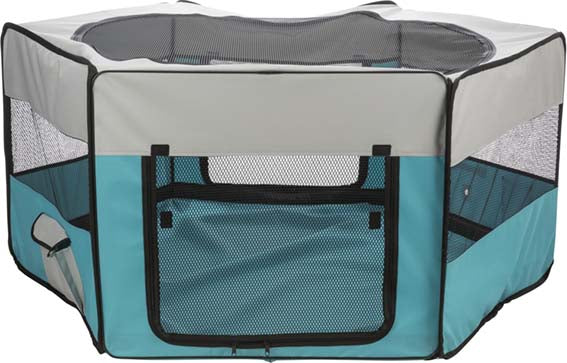 Trixie Utehage nät/golv polyester ø 150×65 cm - Turkos/ljusgrå