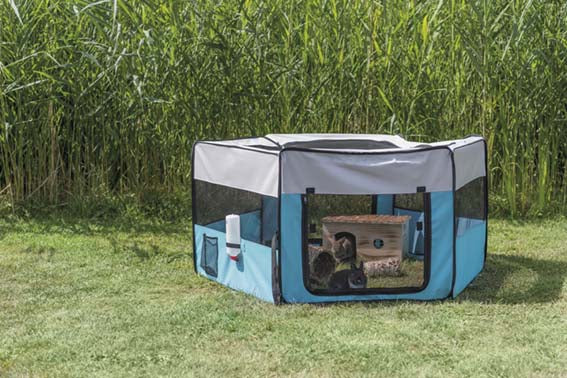 Trixie Utehage nät/golv polyester ø 150×65 cm - Turkos/ljusgrå