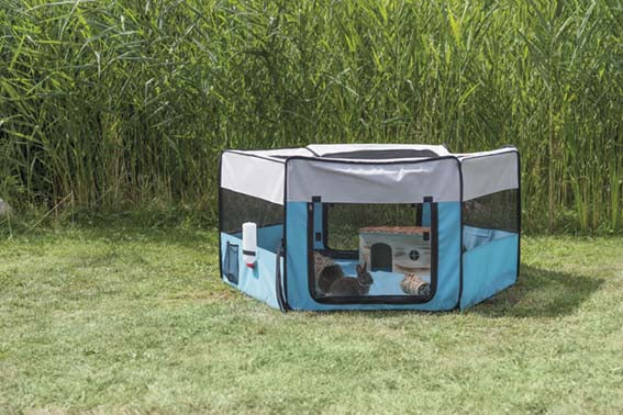 Trixie Utehage nät/golv polyester ø 150×65 cm - Turkos/ljusgrå