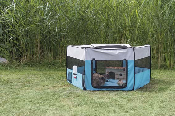 Trixie Utehage nät/golv polyester ø 150×65 cm - Turkos/ljusgrå