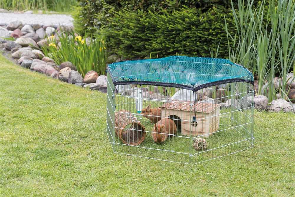 Trixie Utehage med skyddsnät, galv 6 sekt - ø 120x58 cm