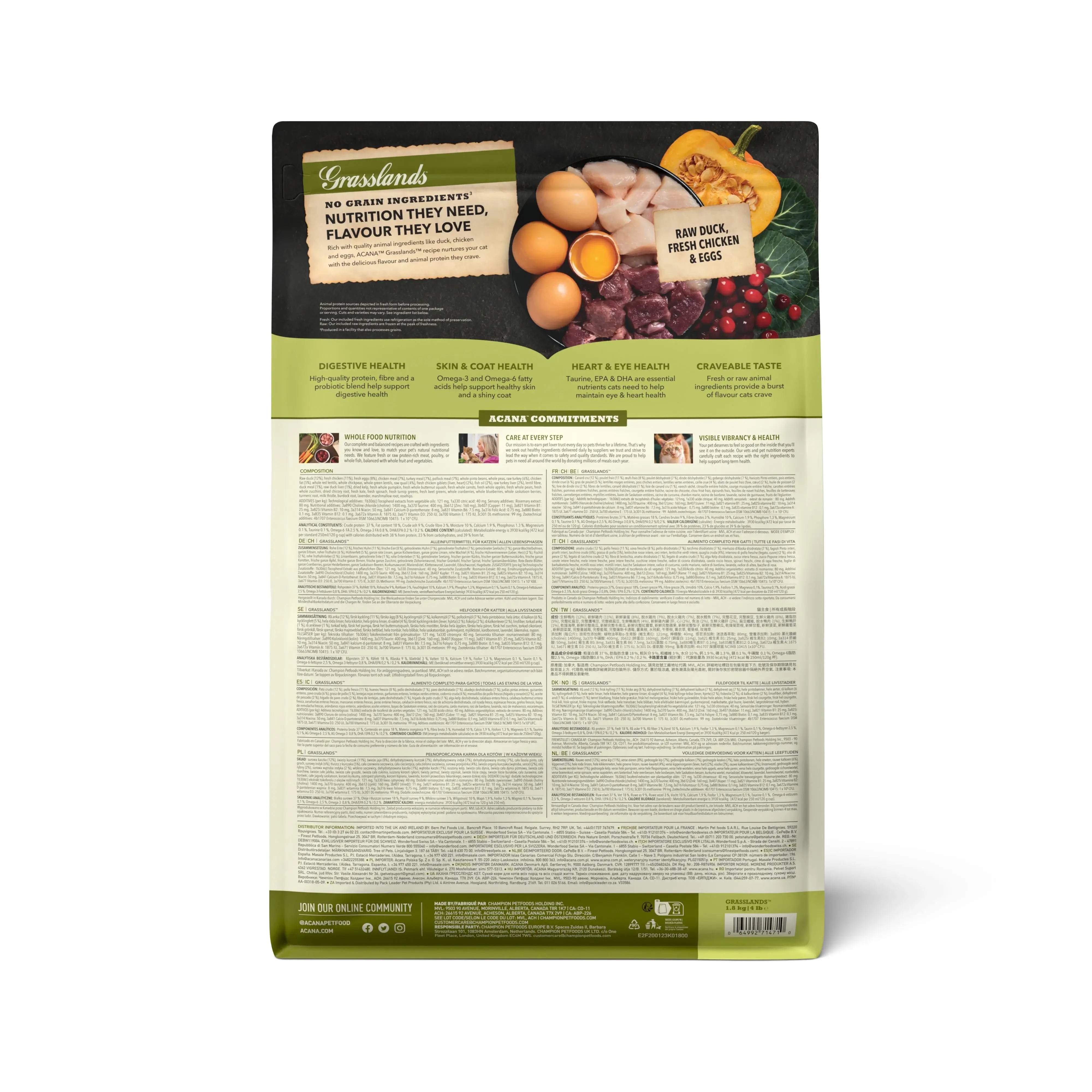 Acana Cat & Kitten Grasslands - Torrfoder Till Katt