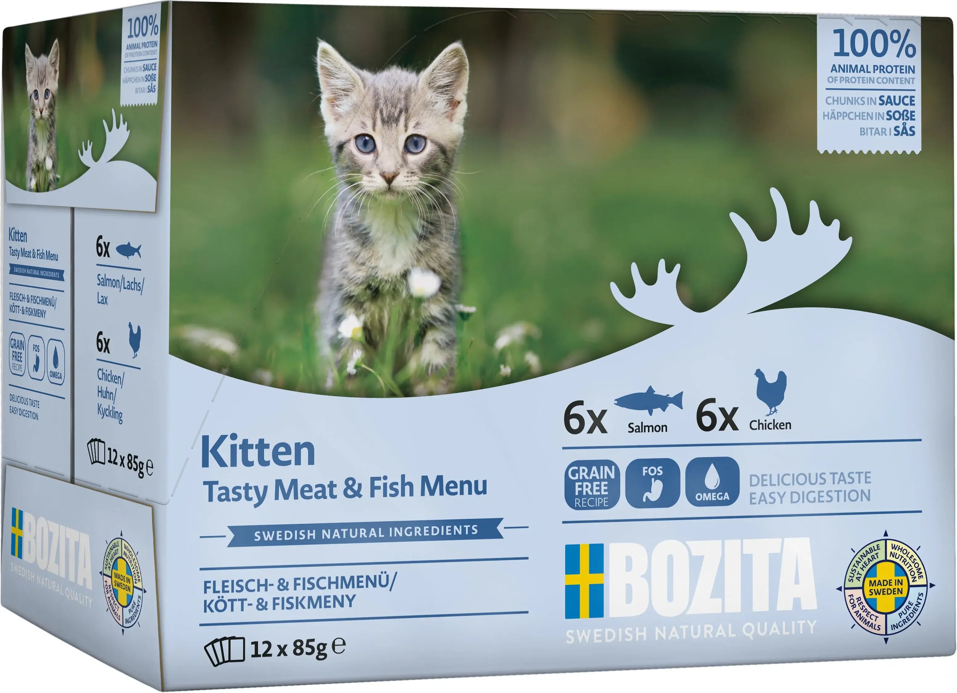 Bozita Kitten Meat & Fish In Sauce Våtfoder Till Katt 12x85g
