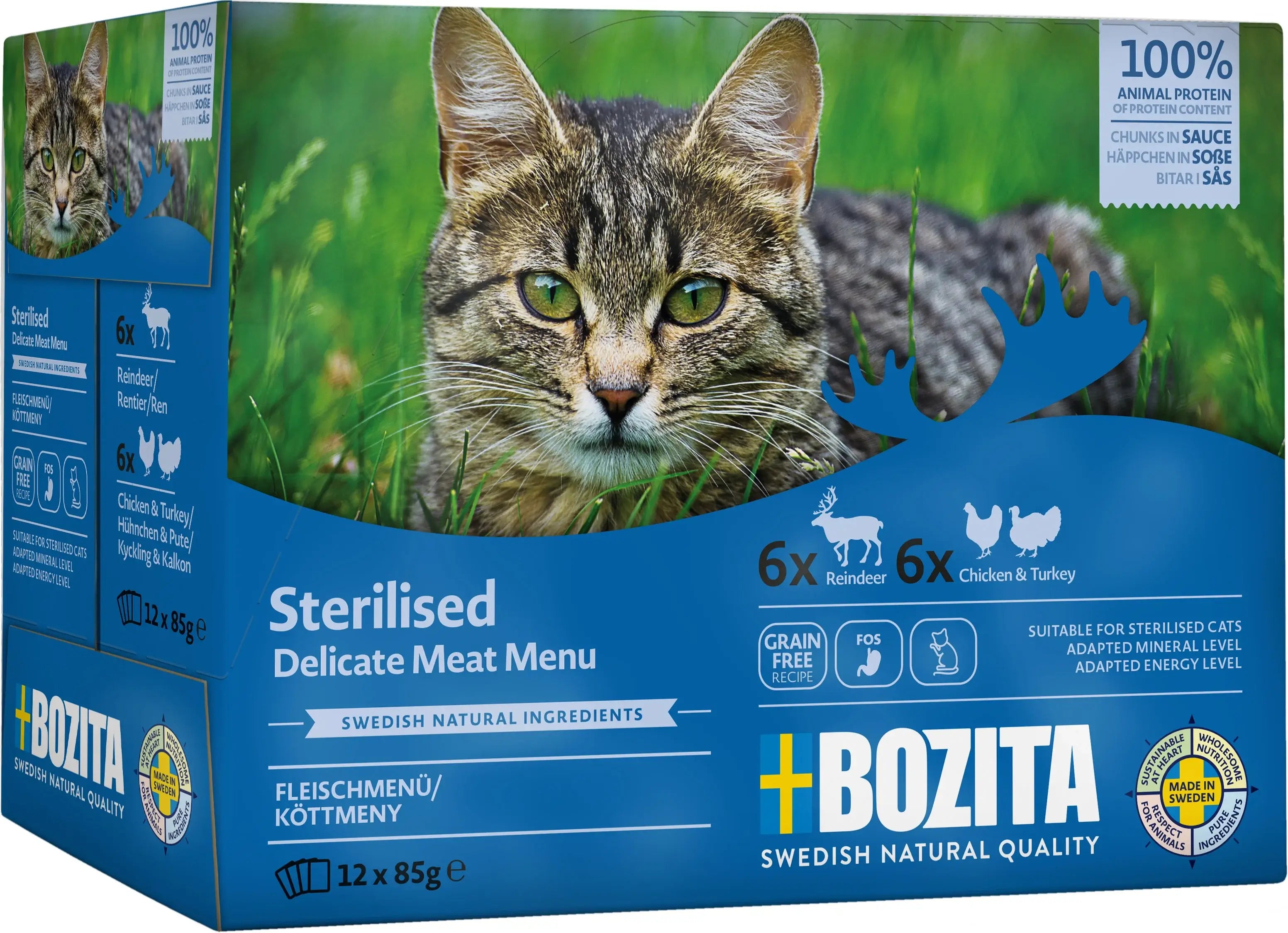 Bozita Sterilised Meat In Sauce Våtfoder För Katt 12x85g