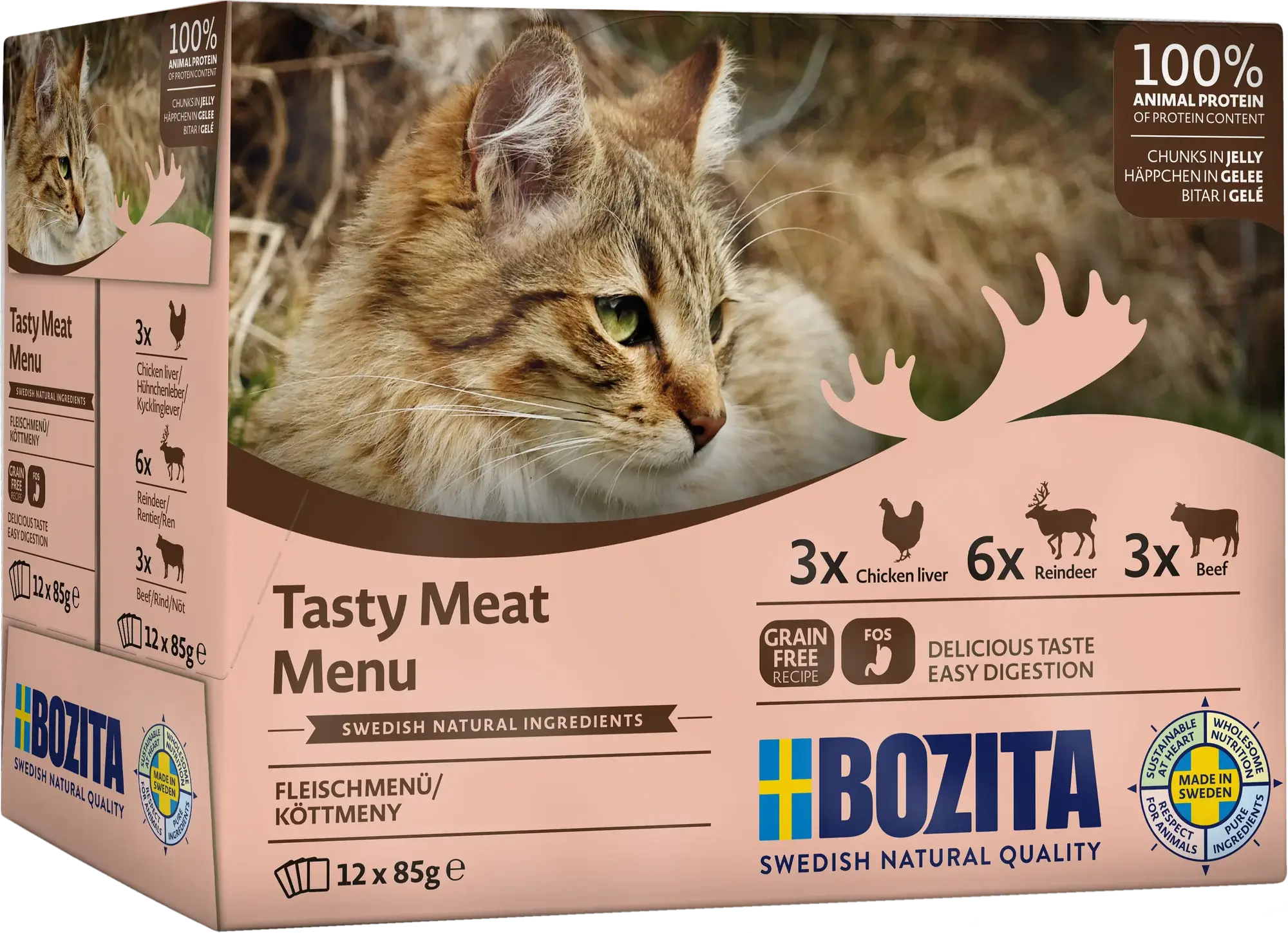 Bozita Tasty Meat Menu In Jelly Våtfoder För Katt 12x85g