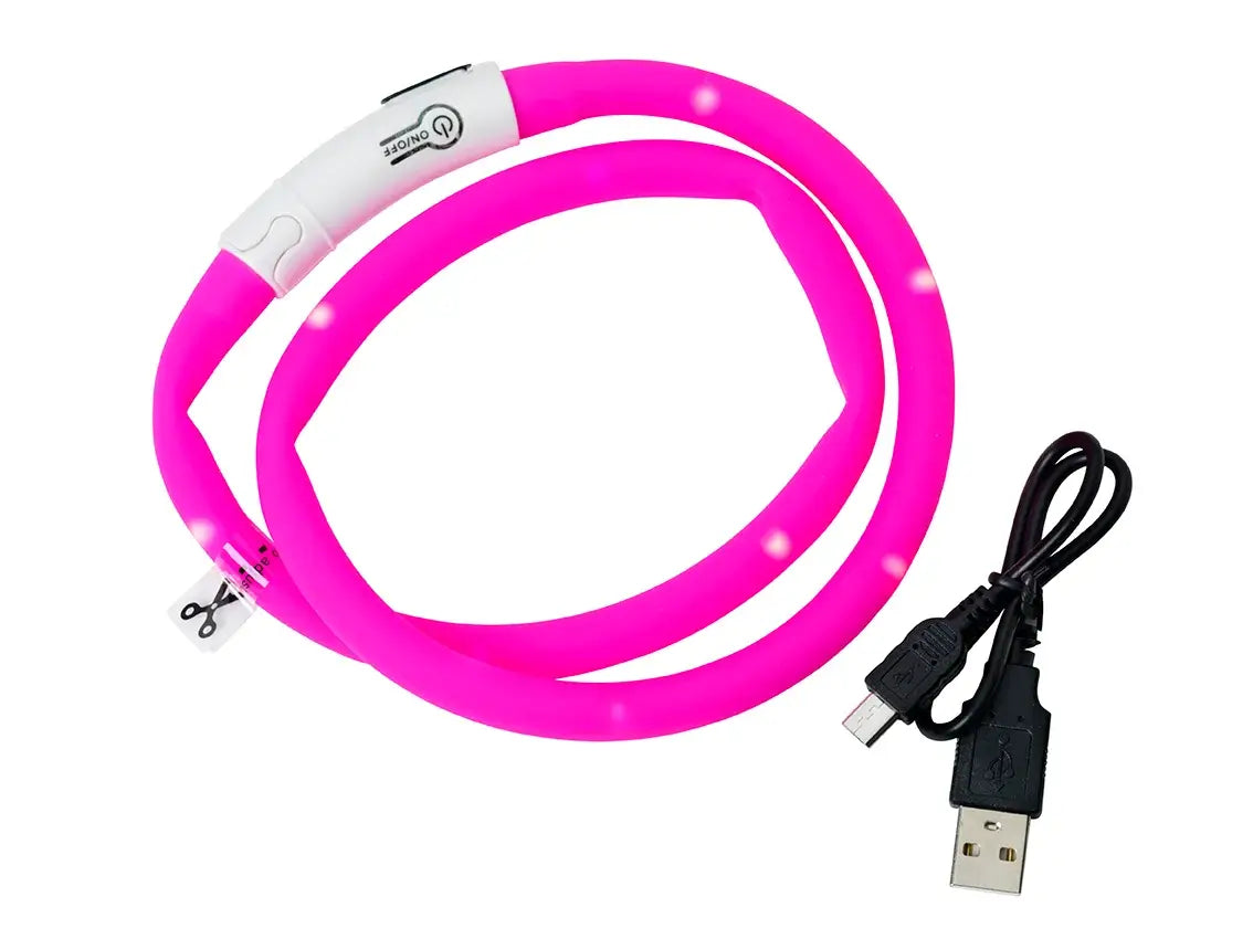 Dogman Blinkhalsband Led - Rosa