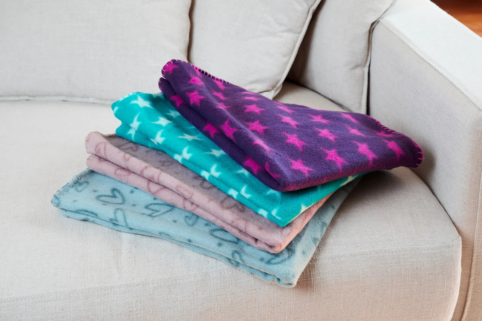 Dogman Fleecefilt Heart Turkos 100x70cm