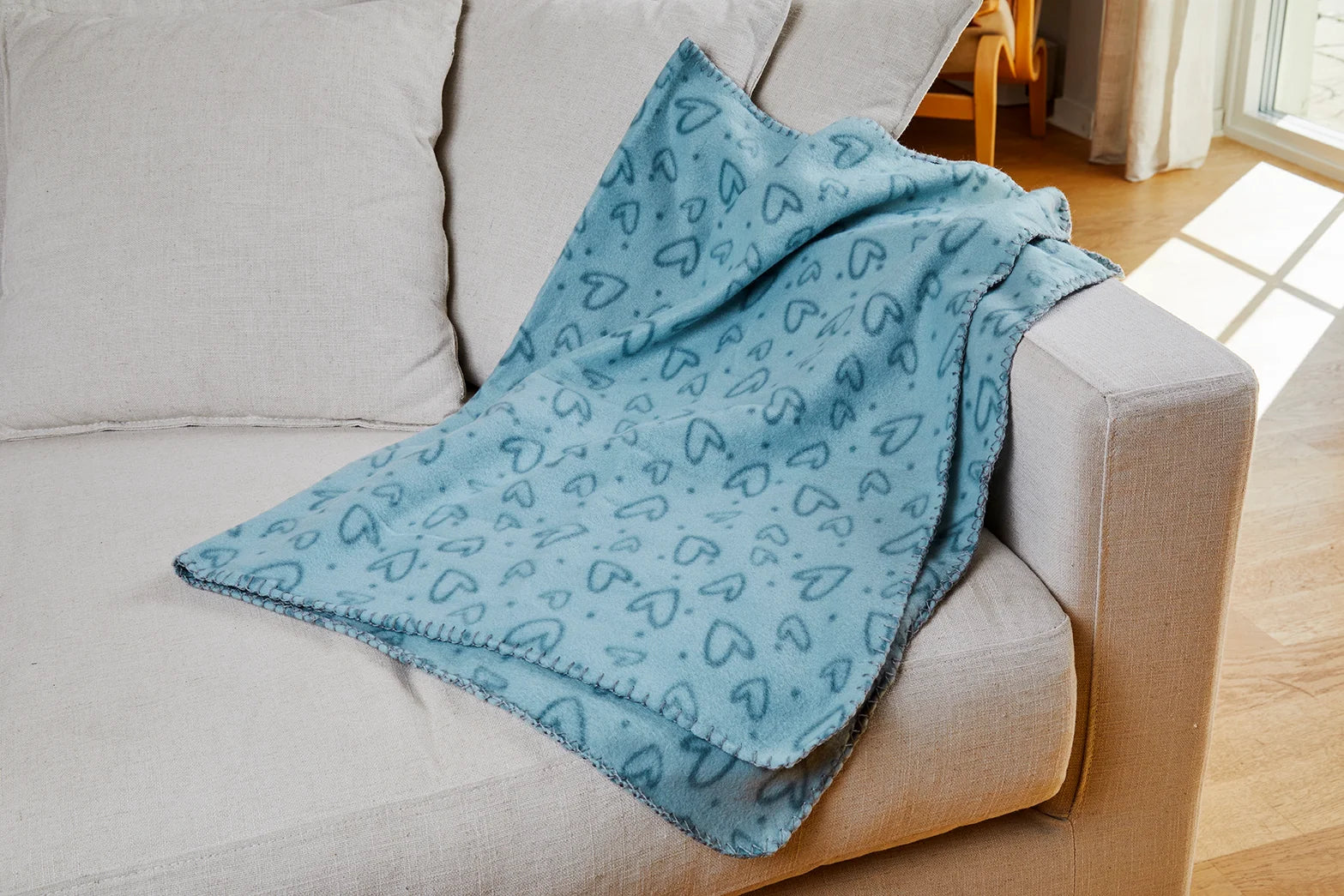 Dogman Fleecefilt Heart Turkos 100x70cm