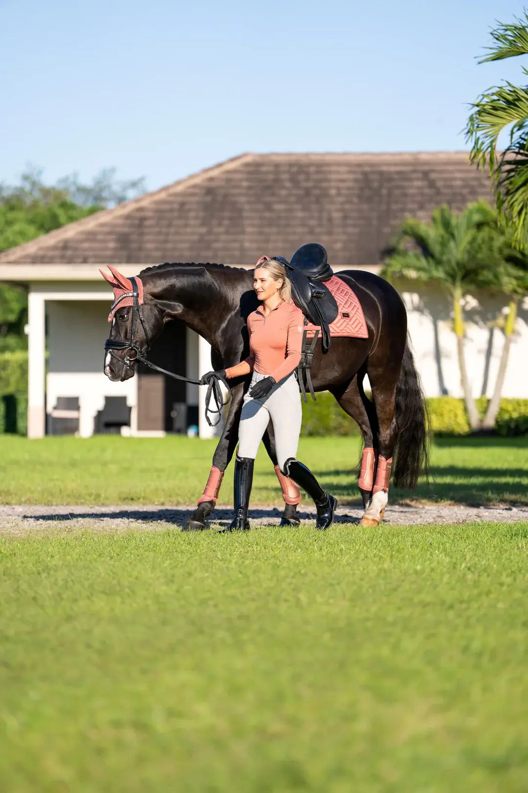 Equestrian Stockholm Classic Mesh Benskydd - Coral