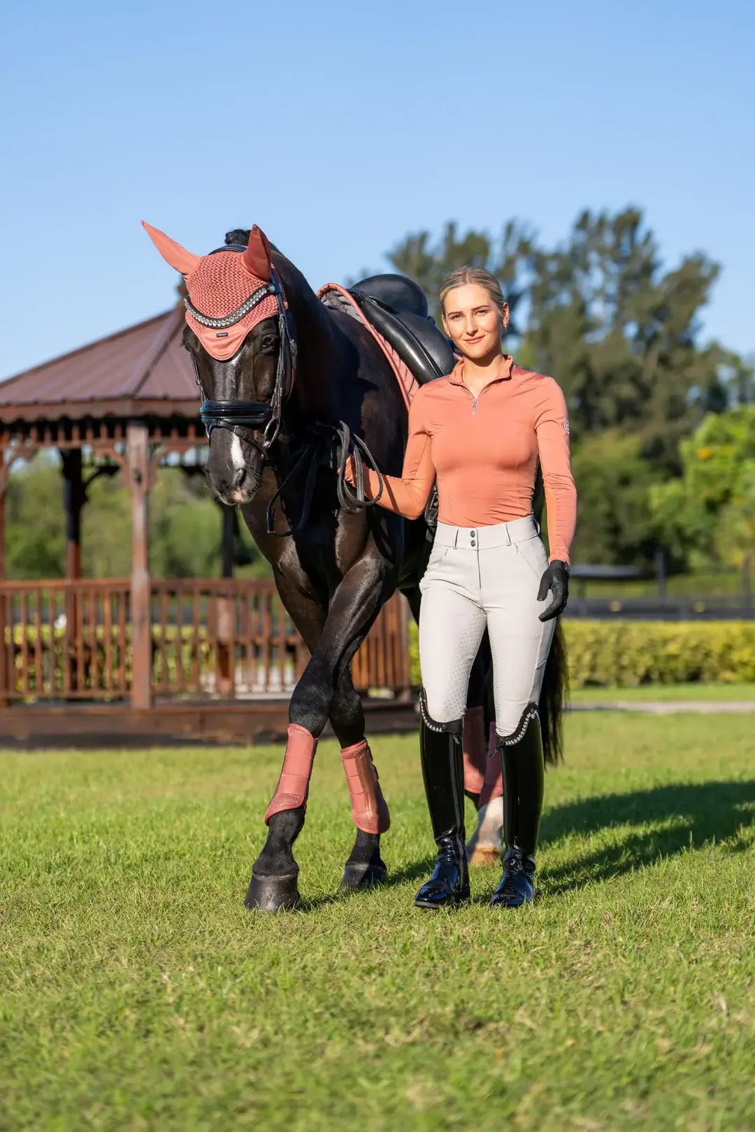 Equestrian Stockholm Classic Mesh Benskydd - Coral