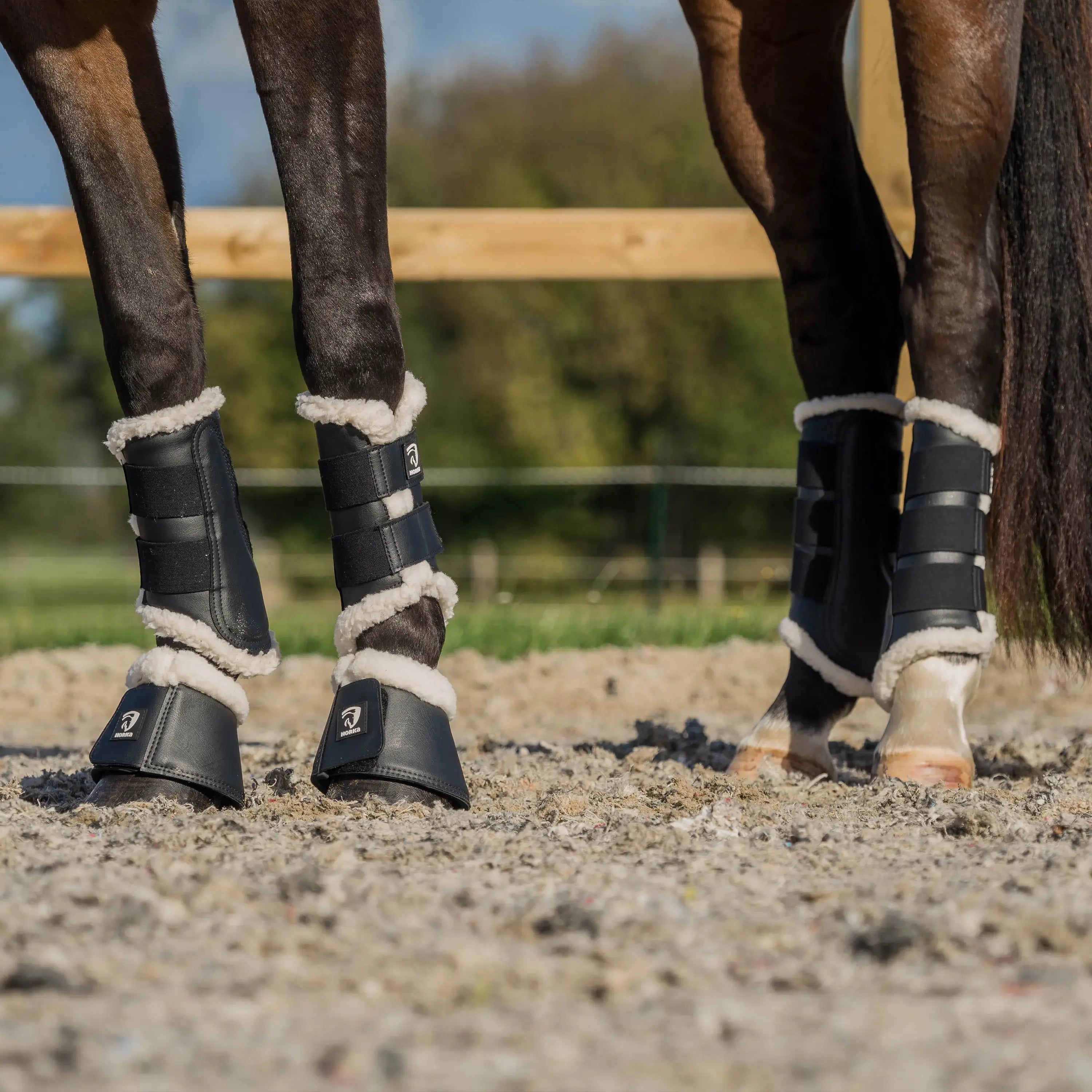 Horka Benskydd med foder - Svart