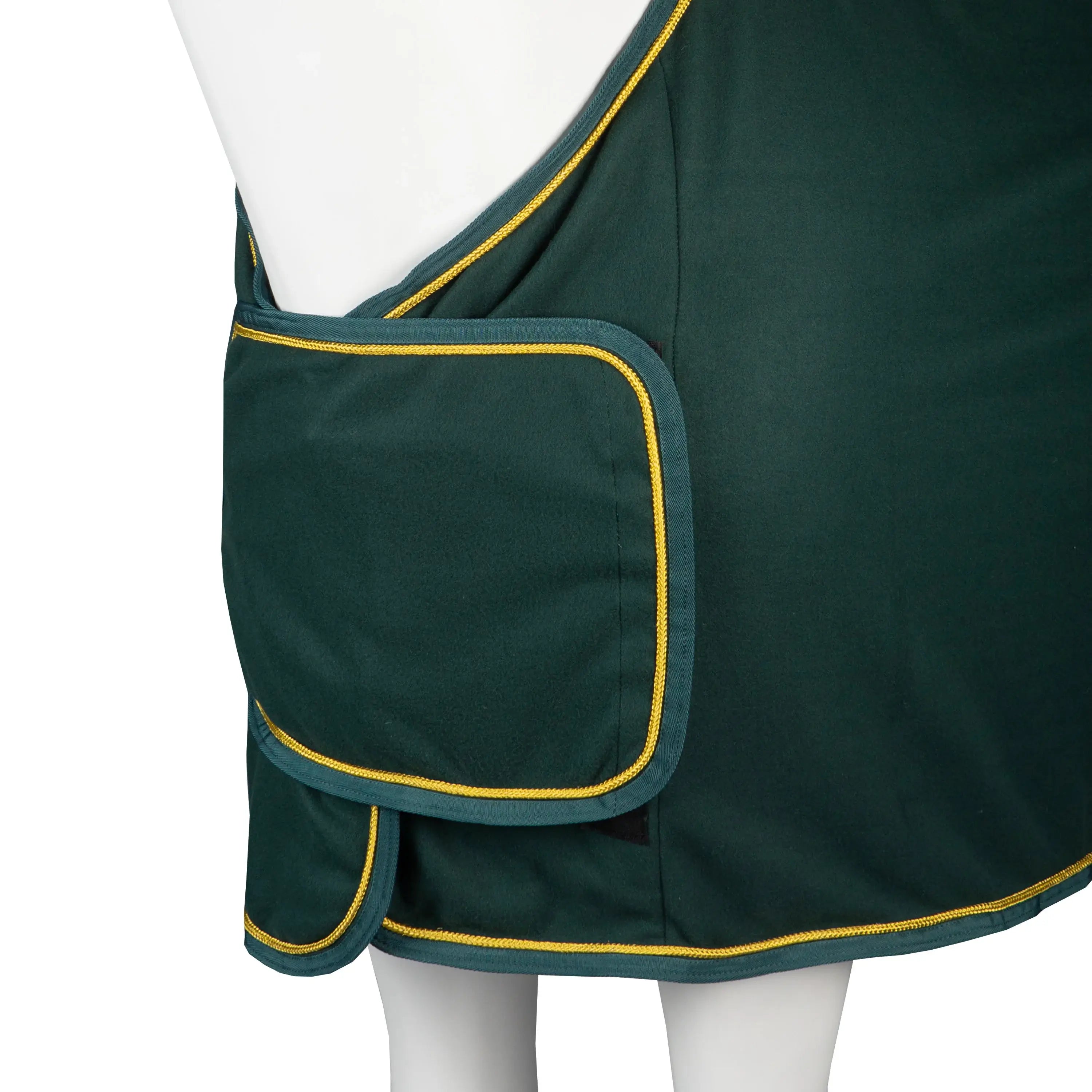 Horka Fleecetäcke med bröstflap & ornament - Grön/Guld