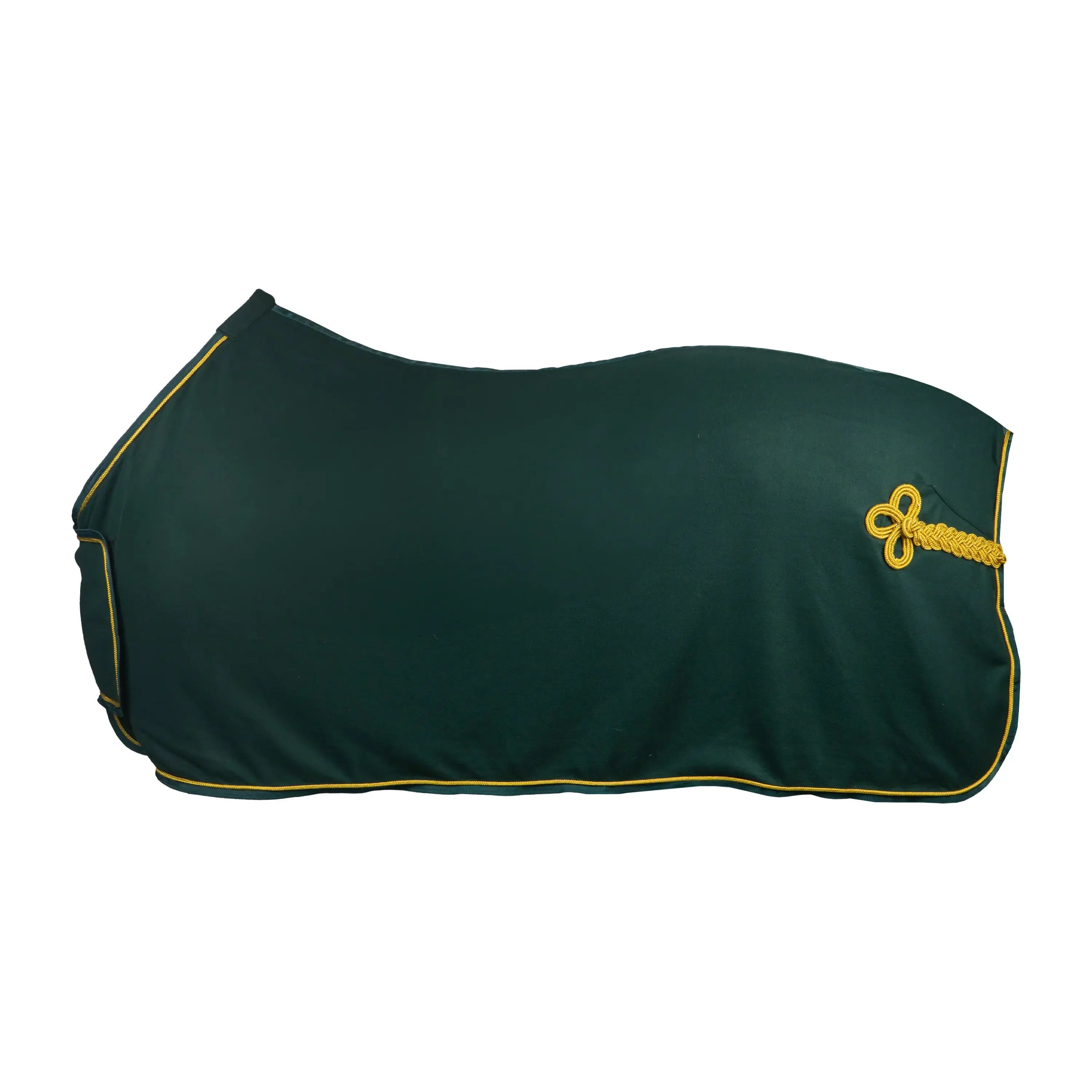 Horka Fleecetäcke med bröstflap & ornament - Grön/Guld