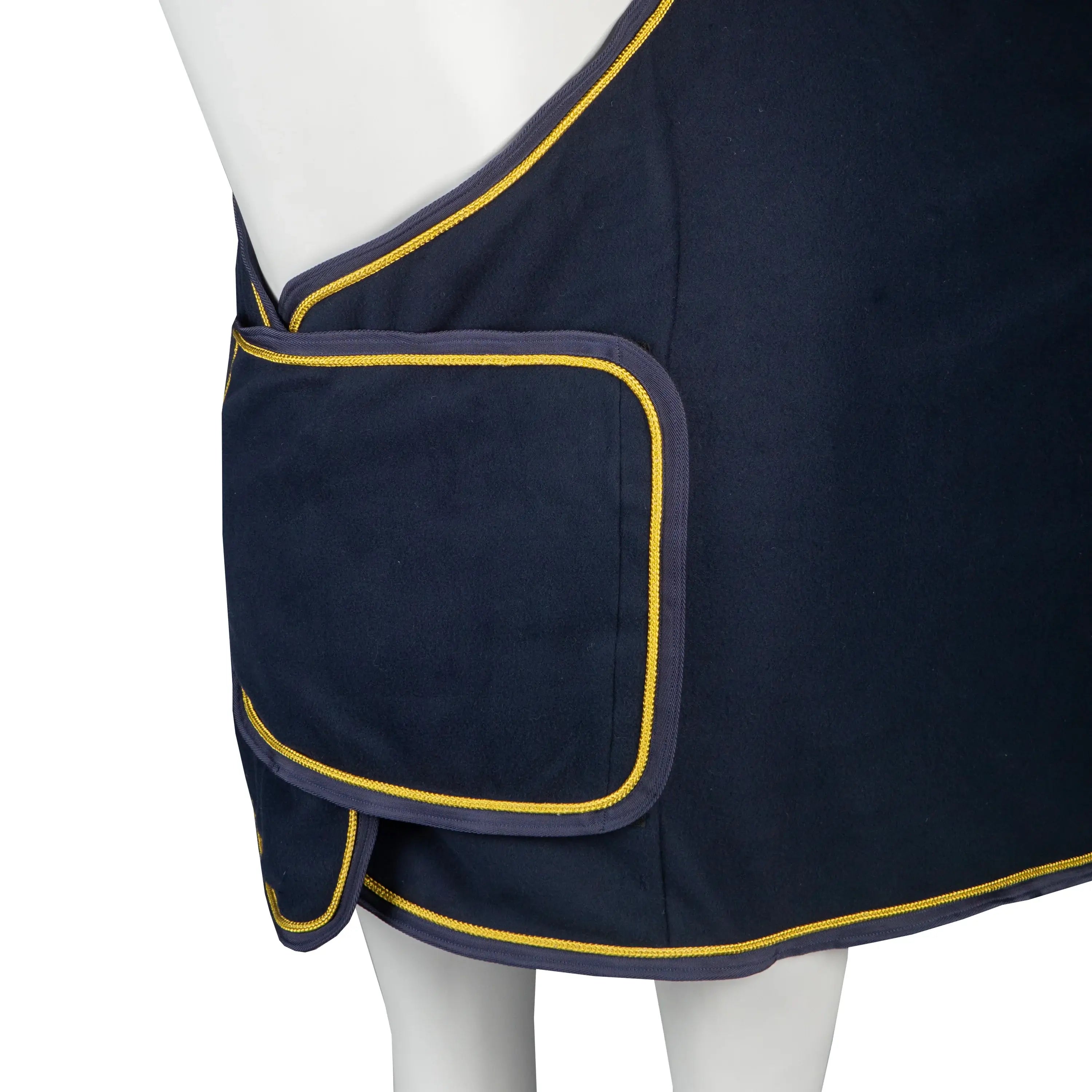 Horka Fleecetäcke med bröstflap & ornament - Marinblå