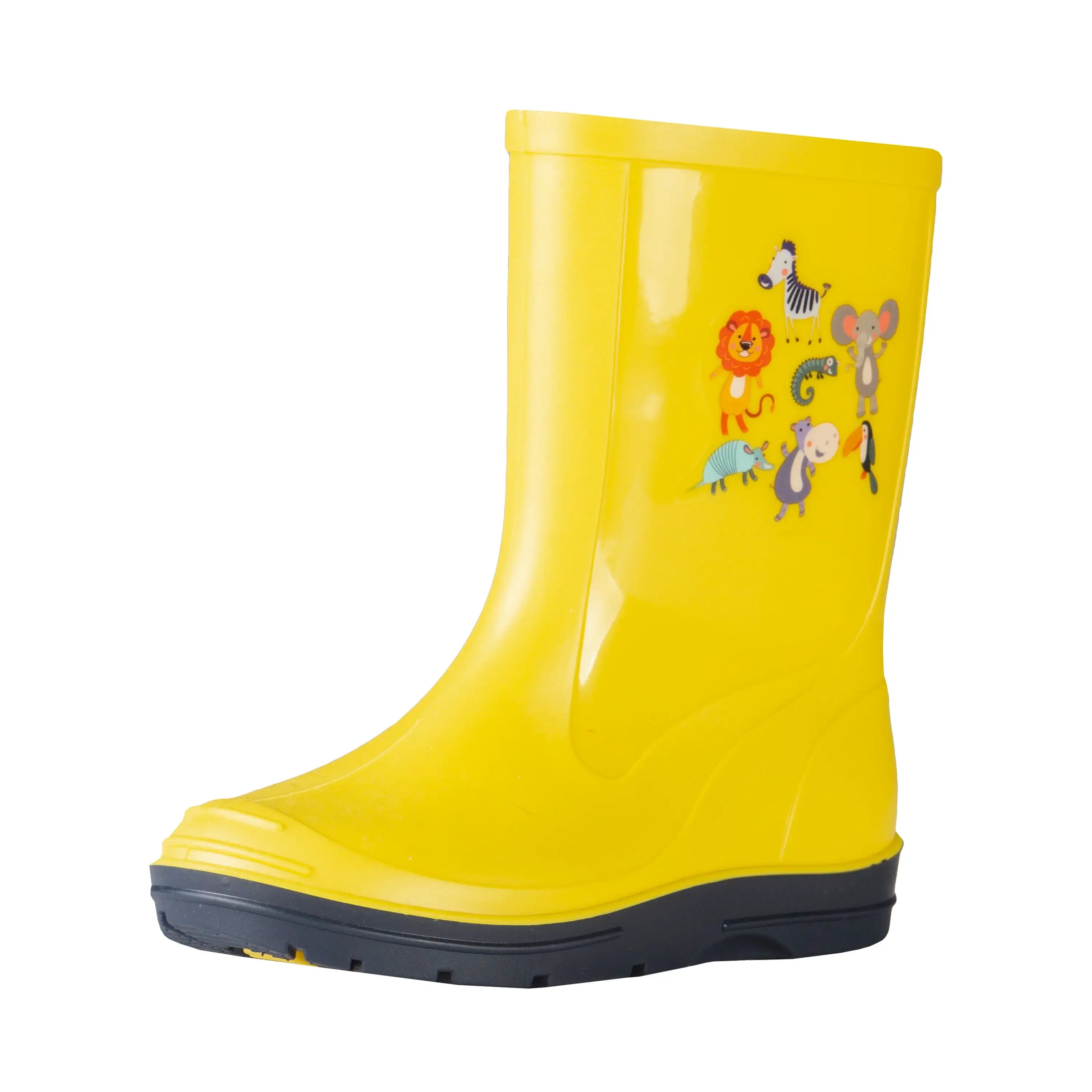 Horka Gummistövlar Barn - Gul med djurvänner
