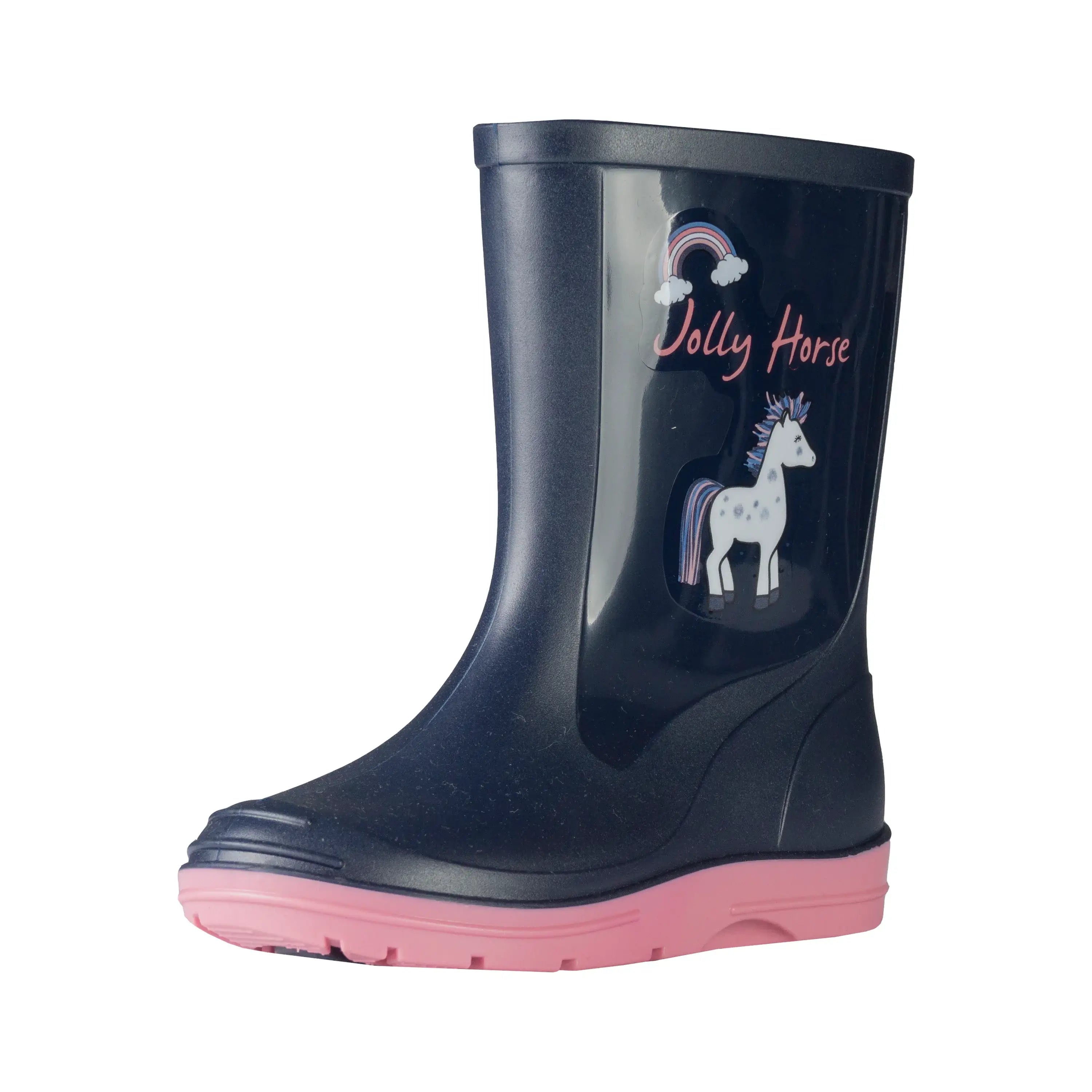 Horka Gummistövlar Barn - Mörkblå med häst