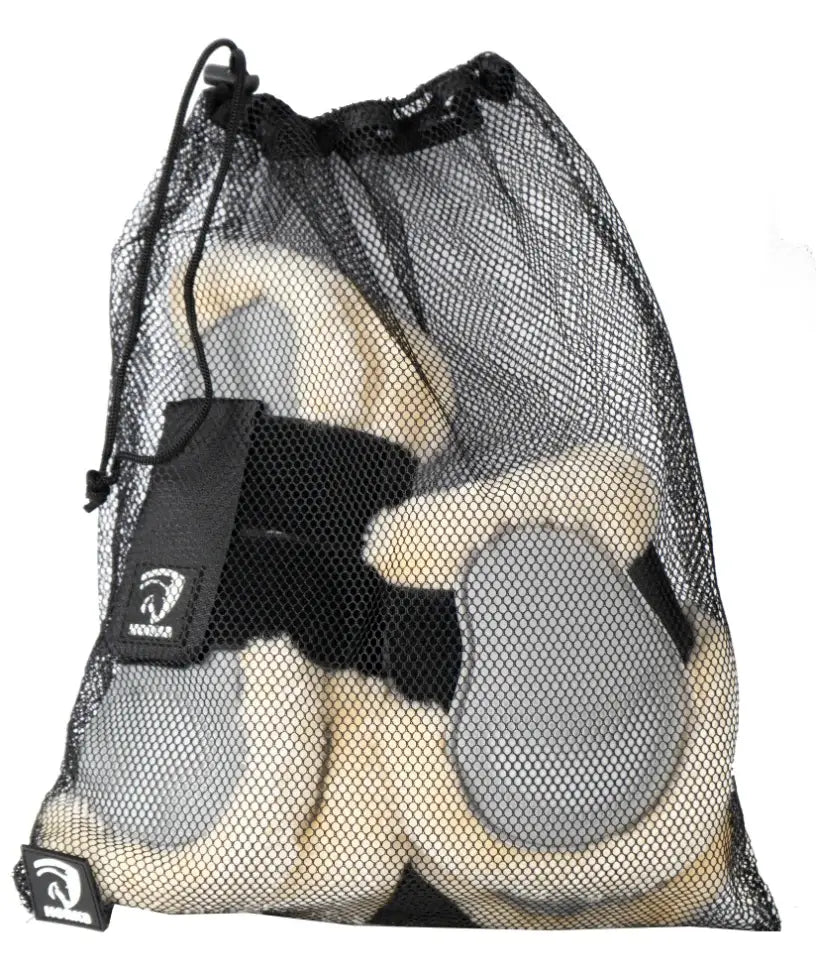 Horka PVC-benskydd med foder (Set om 4) - Grå