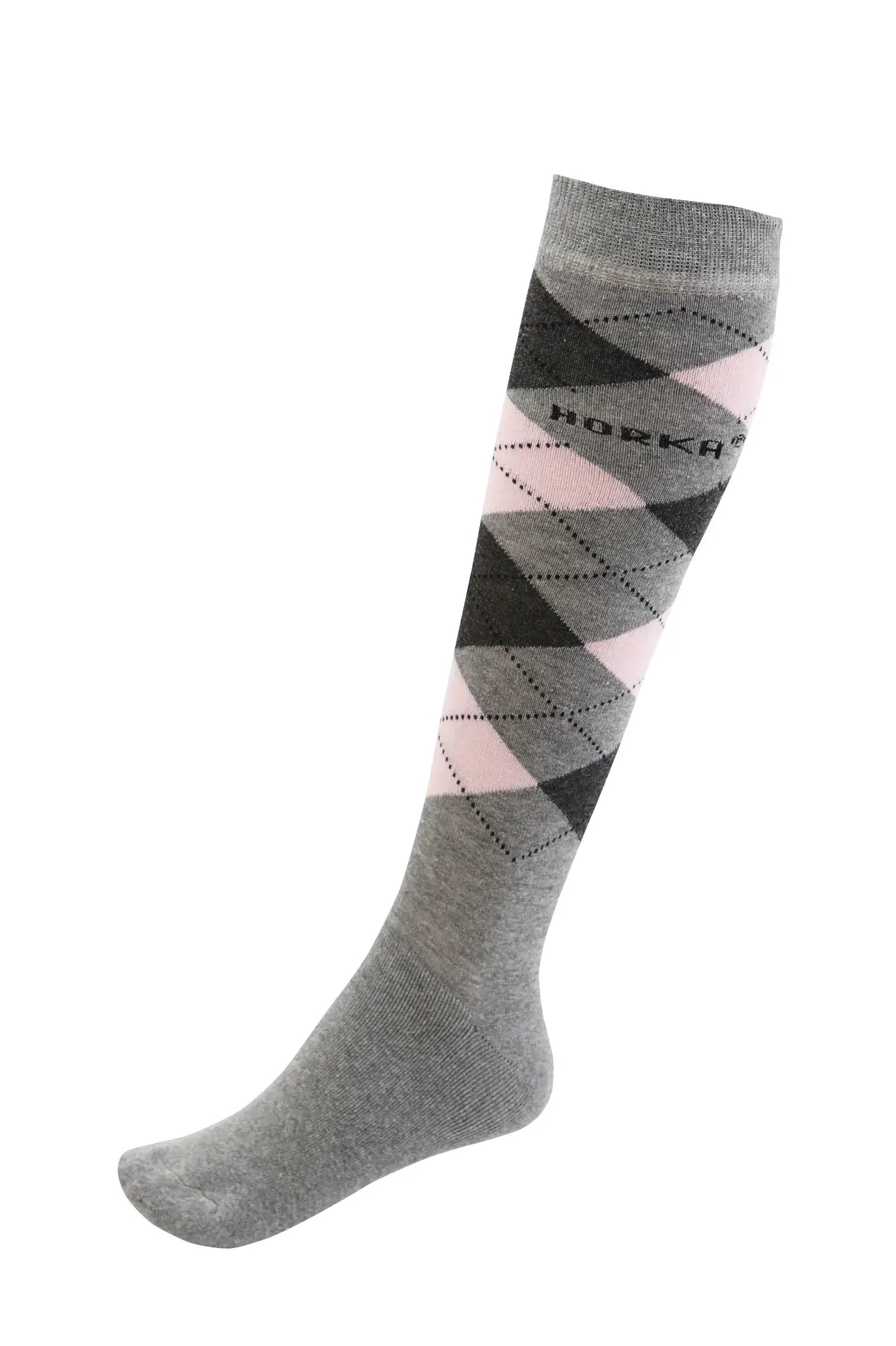 Horka Knästrumpor Dam 3st - Grå/Rosa med mönster