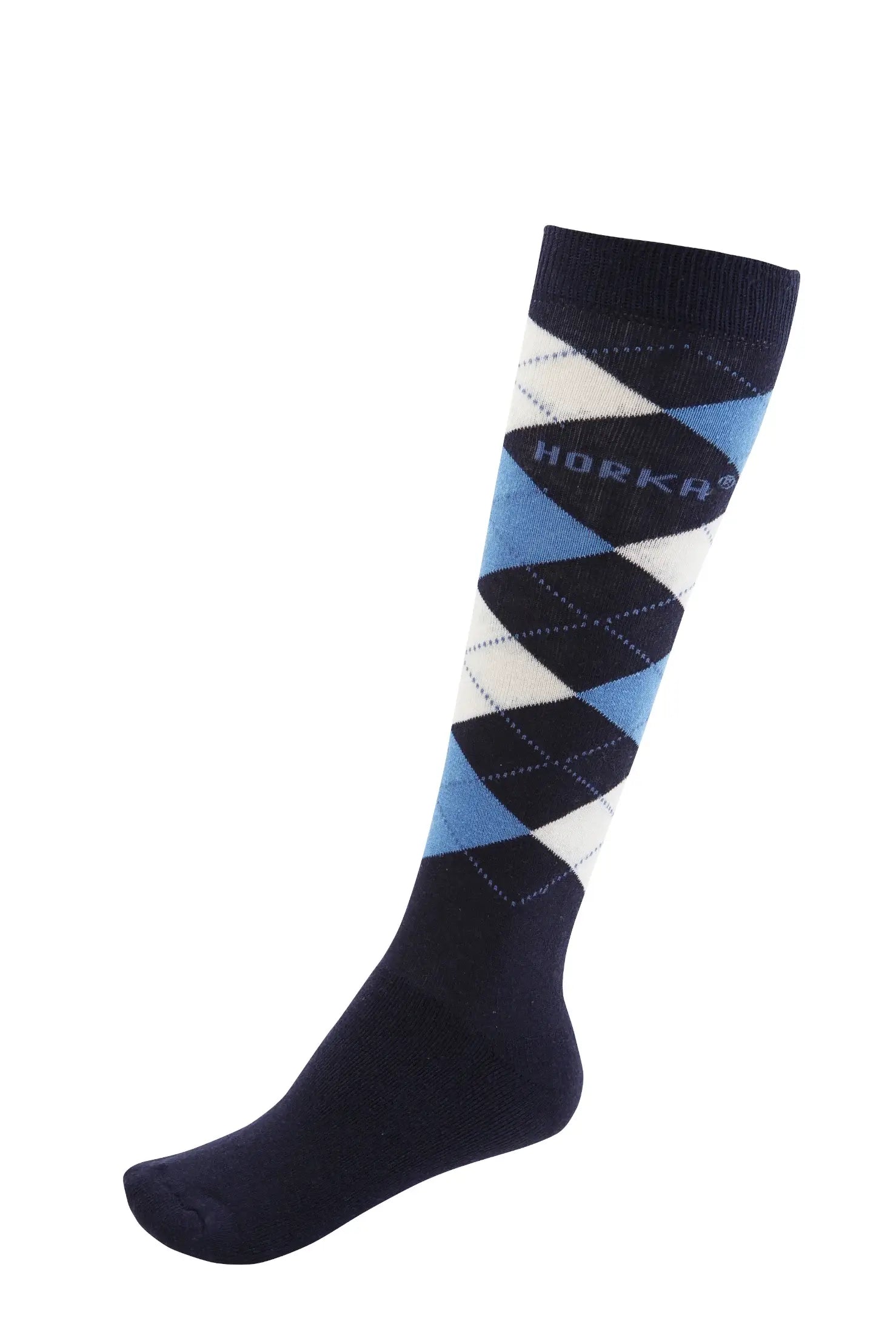 Horka Knästrumpor Dam 3st - Marinblå/Vit med möster