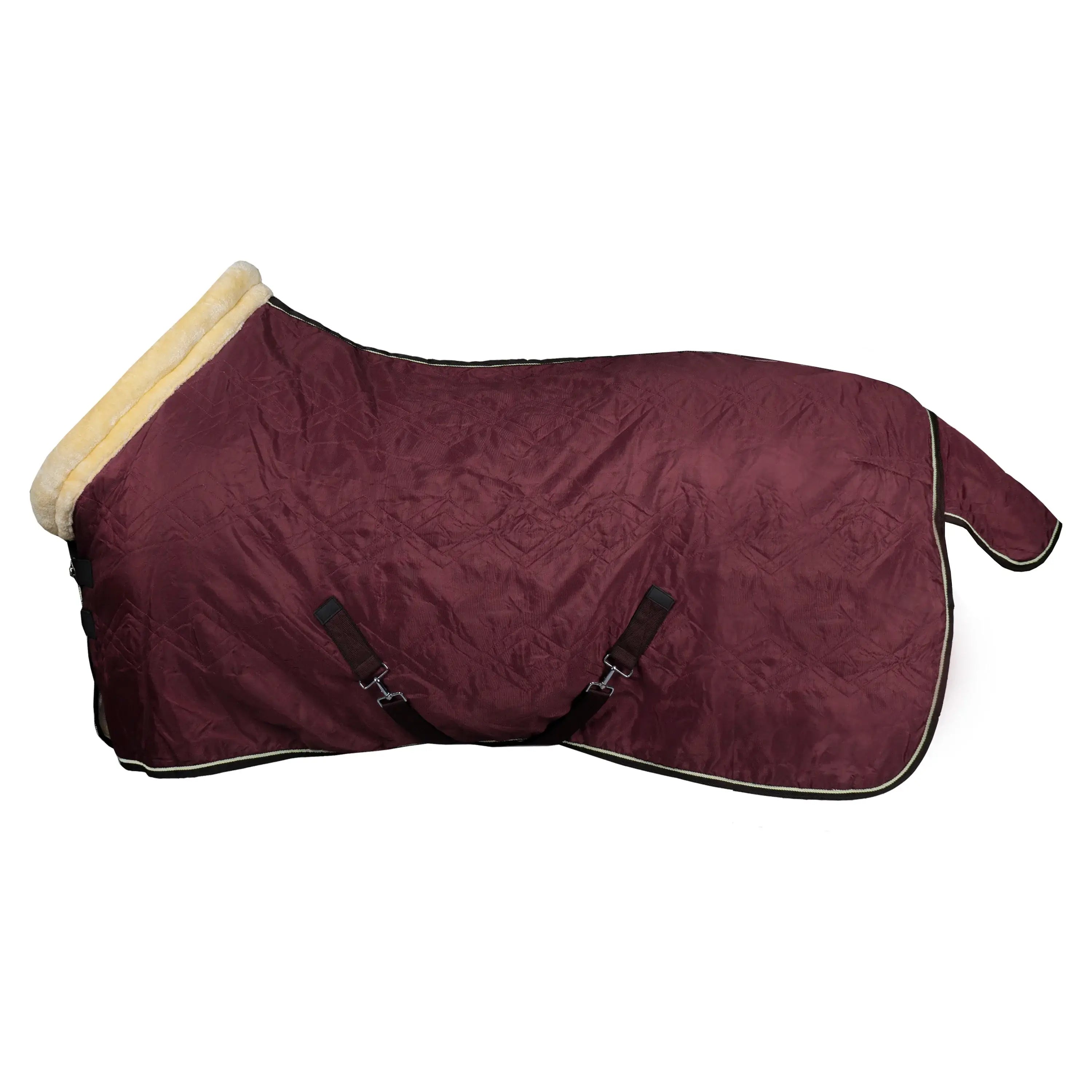 Horka Lyxigt stalltäcke med krage - Bordeaux