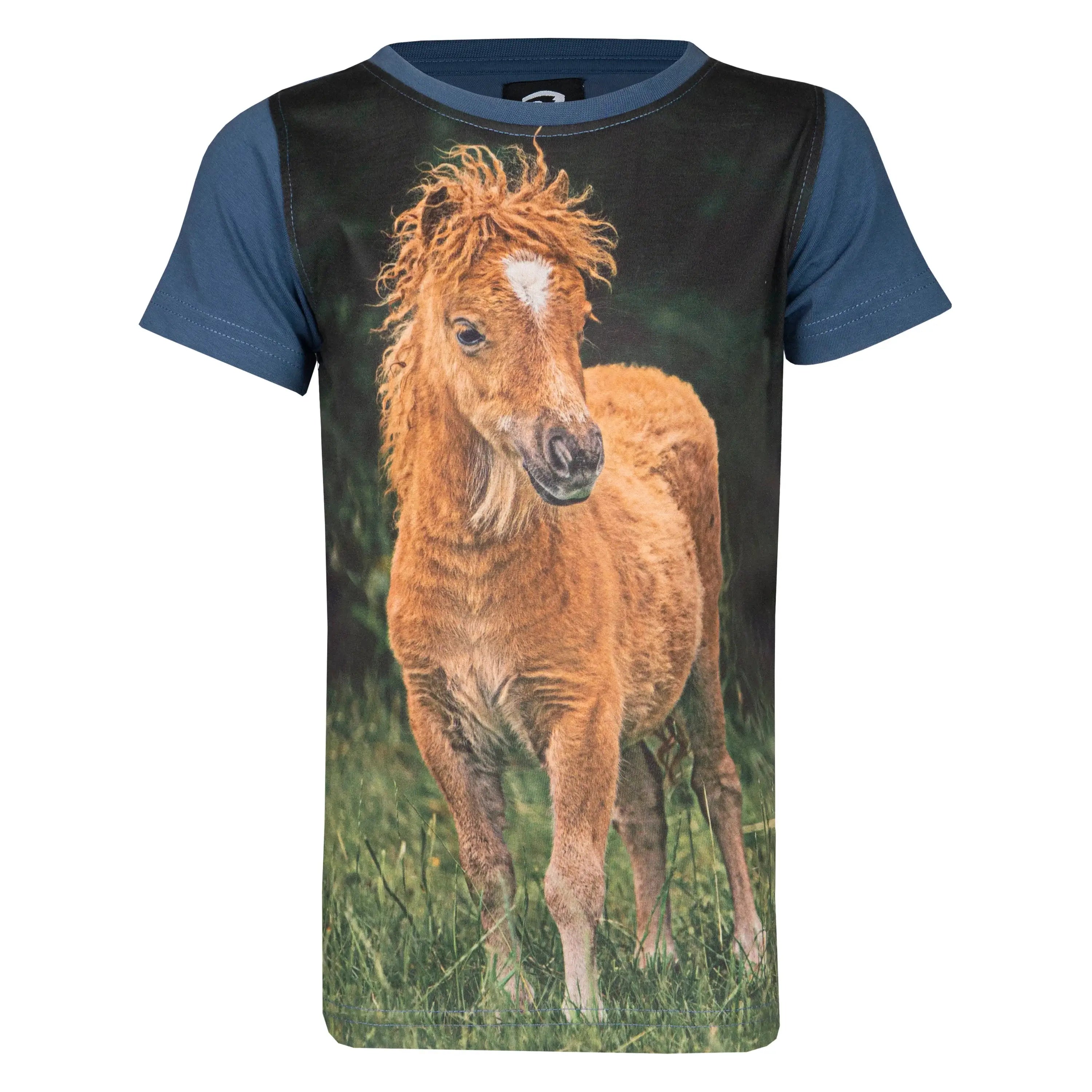 Horka T-Shirt Ollie Barn - Marinblå med häst