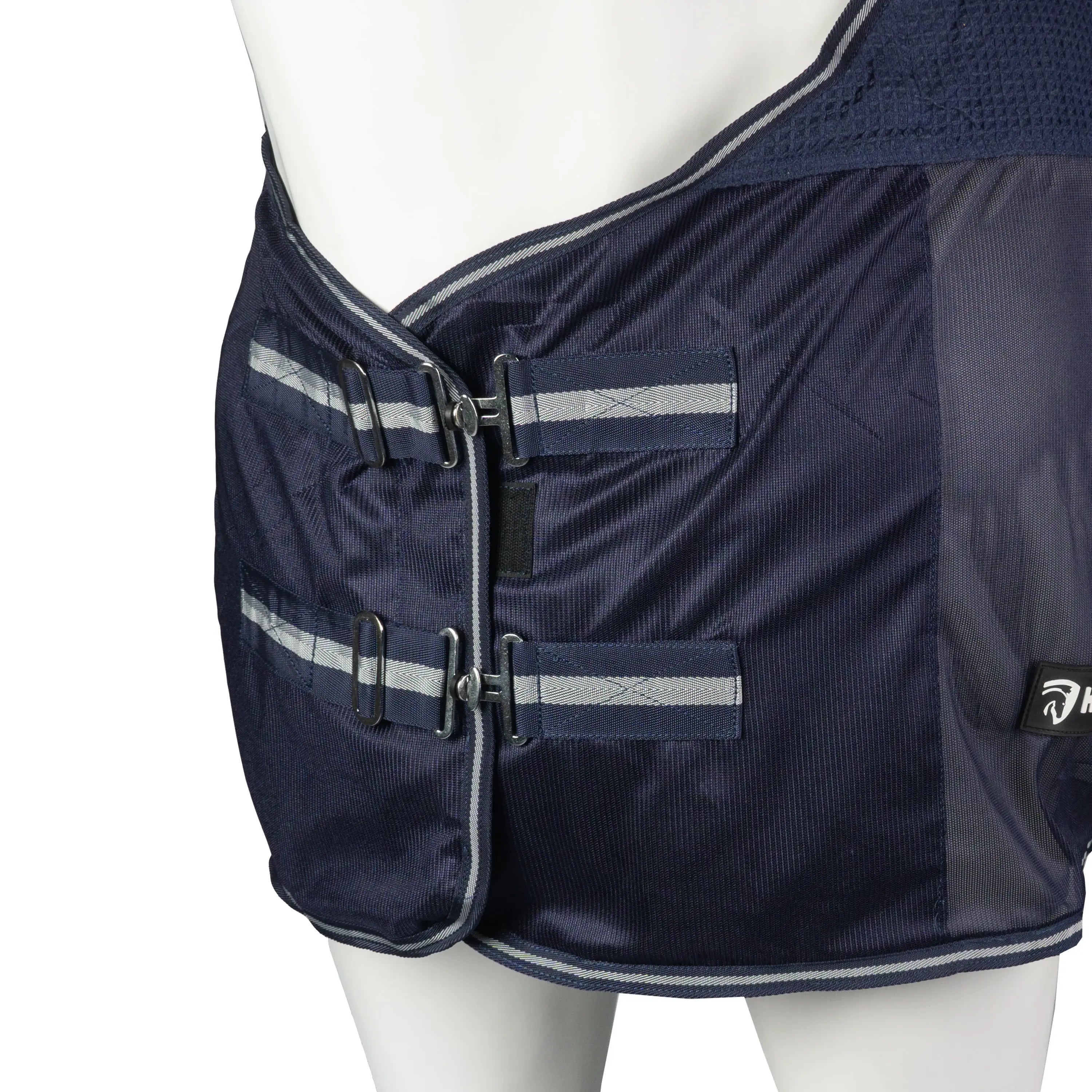 Horka Waffle bomull-mesh kombitäcke - Marinblå