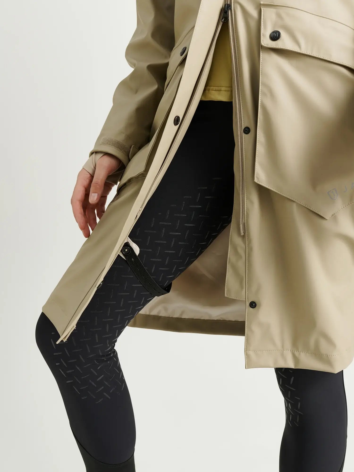 Jacson Barbro Fleecefodrad Regnkappa - Beige