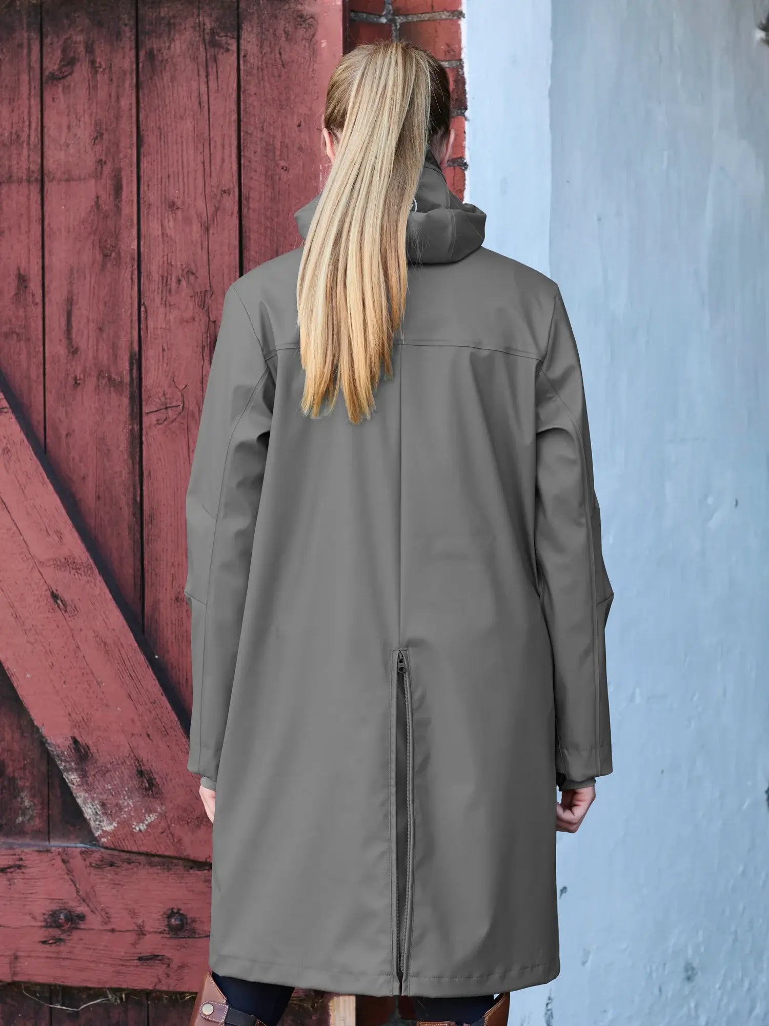 Jacson Barbro Fleecefodrad Regnkappa - Grå