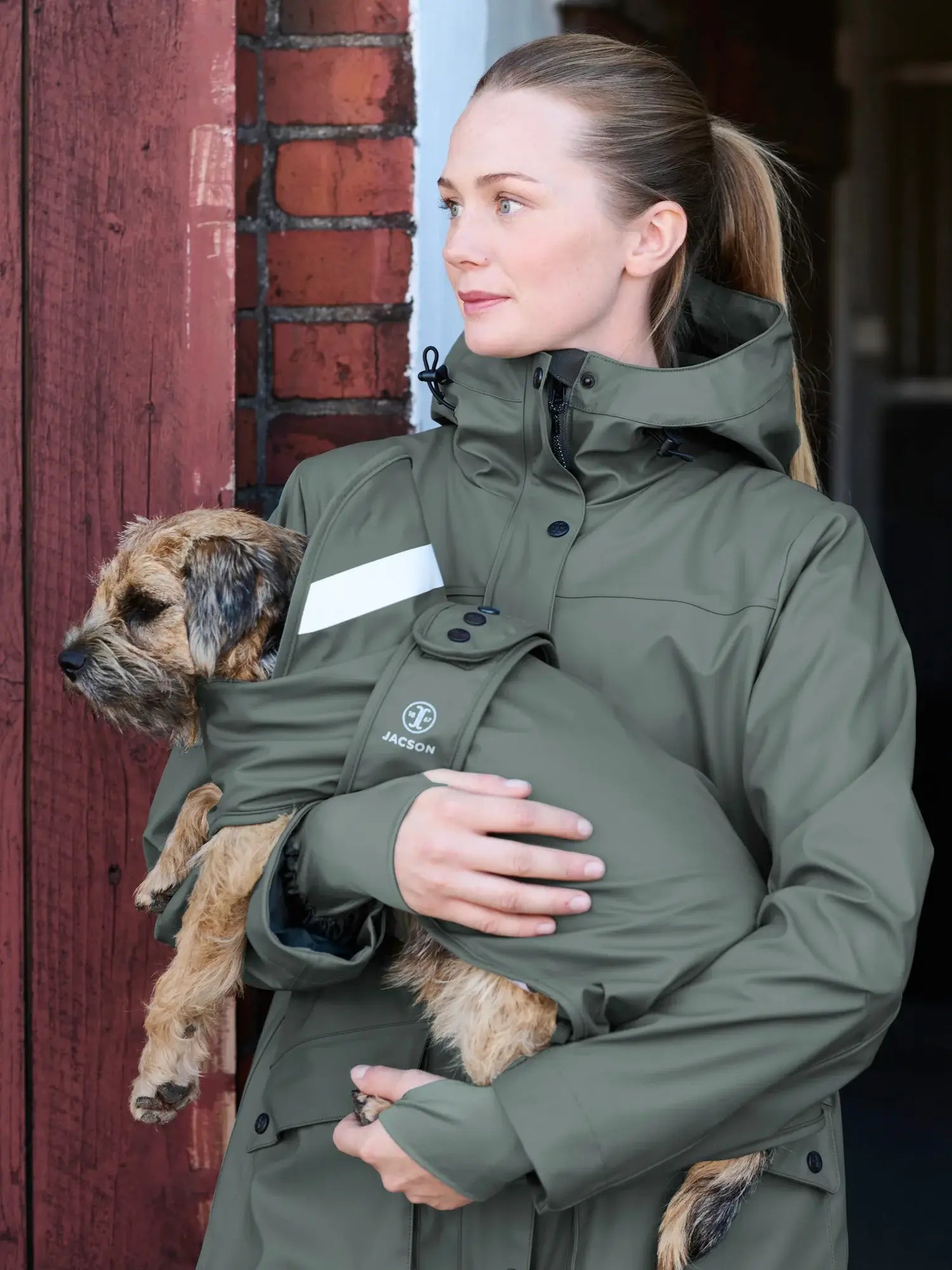 Jacson Barbro Fleecefodrad Regnkappa - Grå