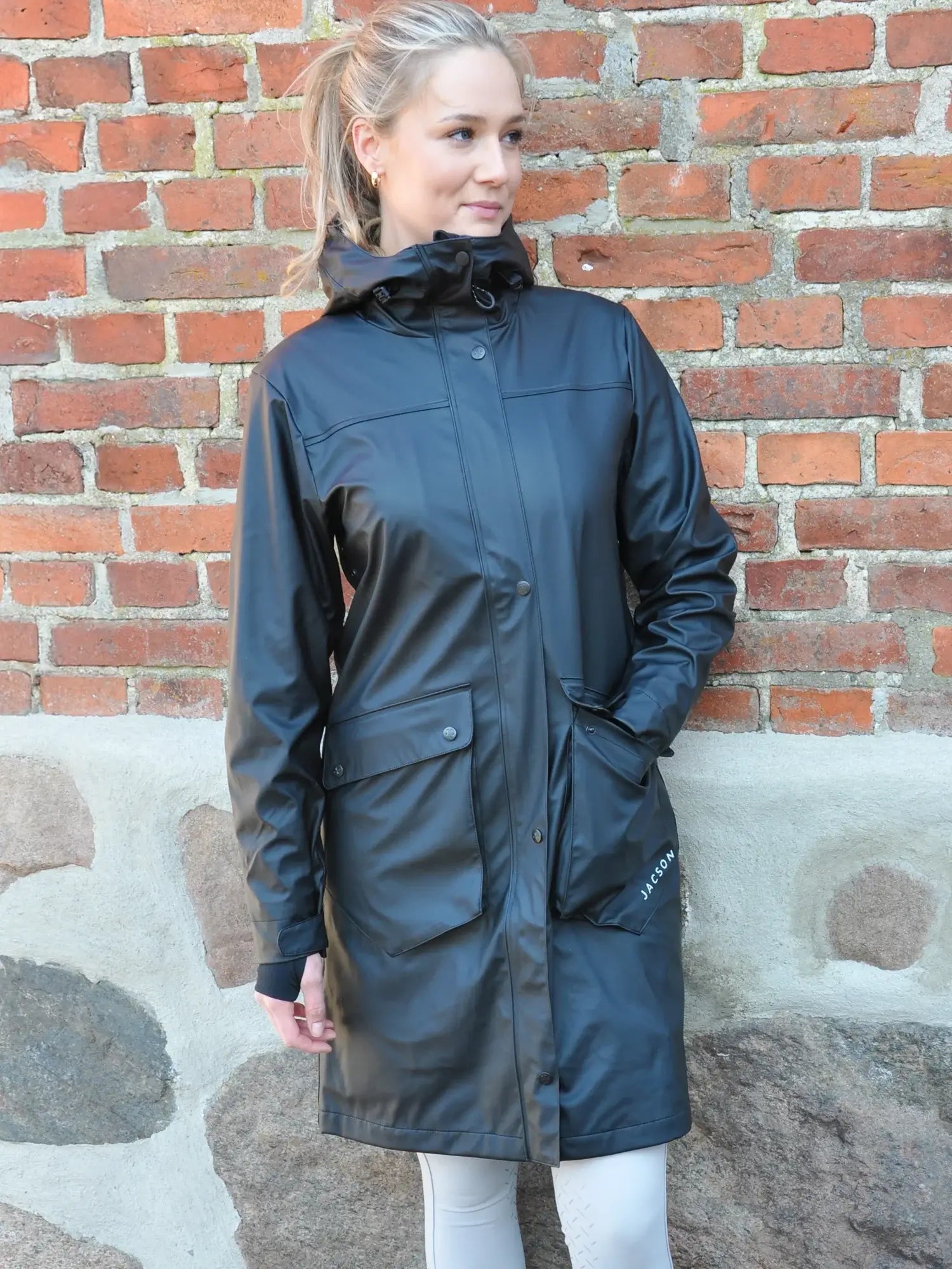 Jacson Barbro Fleecefodrad Regnkappa - Svart