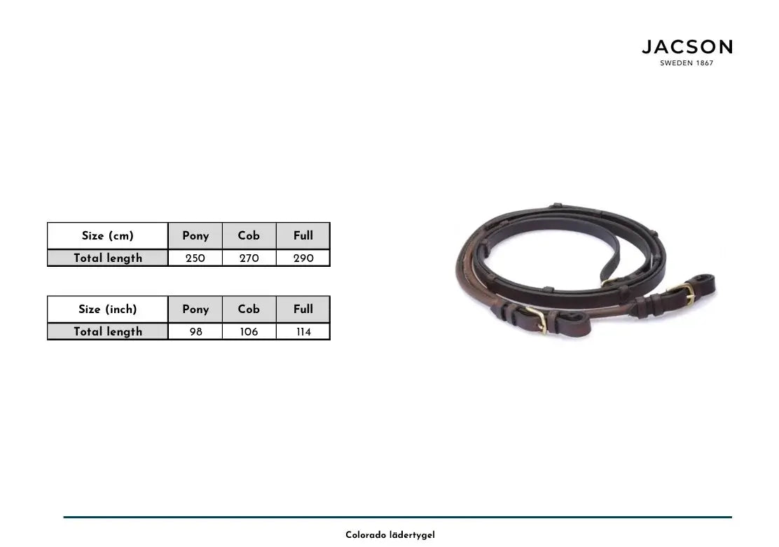 Jacson Colorado Lädertygel - Brun