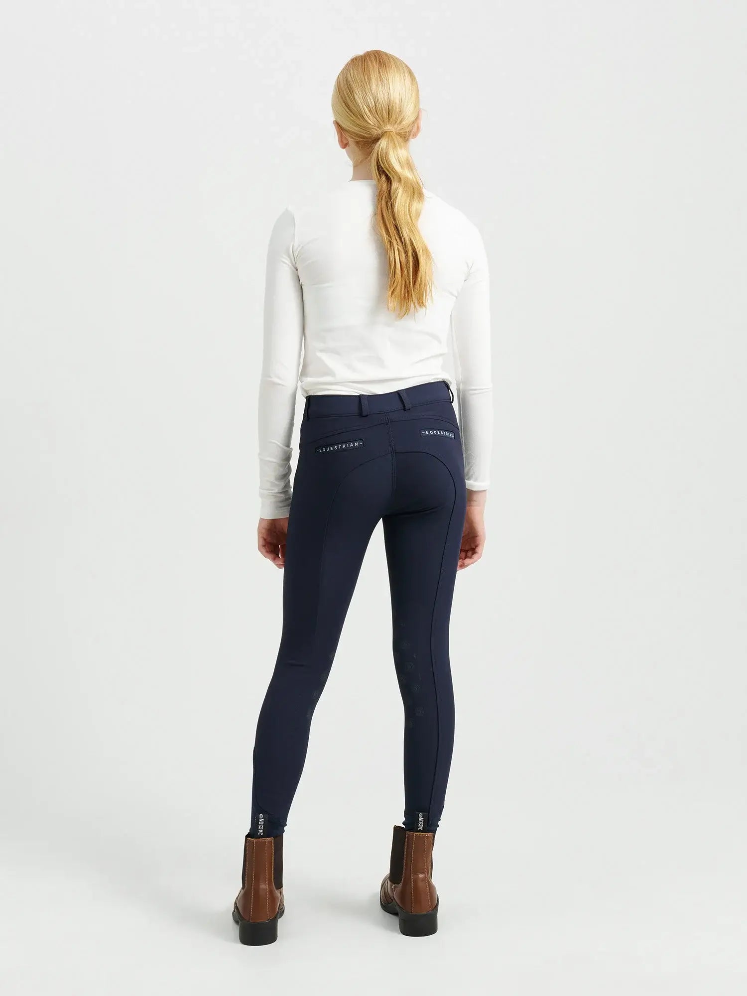 Jacson Hedvig Knäskodda Ridbyxor Junior - Marinblå