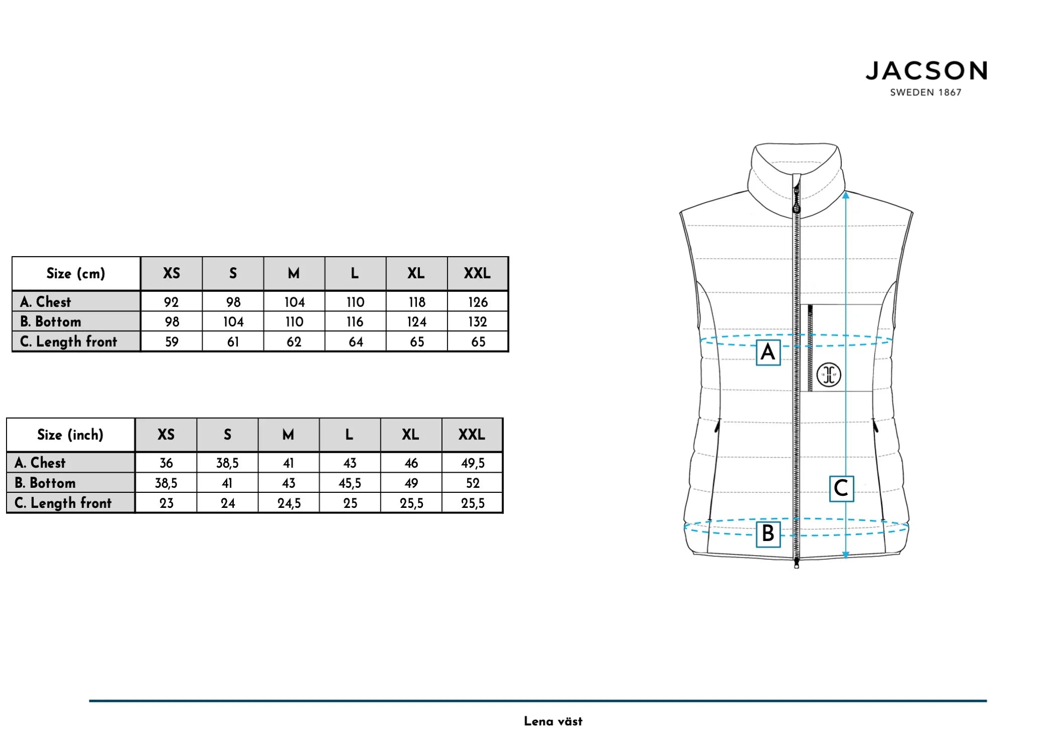 Jacson Lena Ridväst Lättvikt - Beige