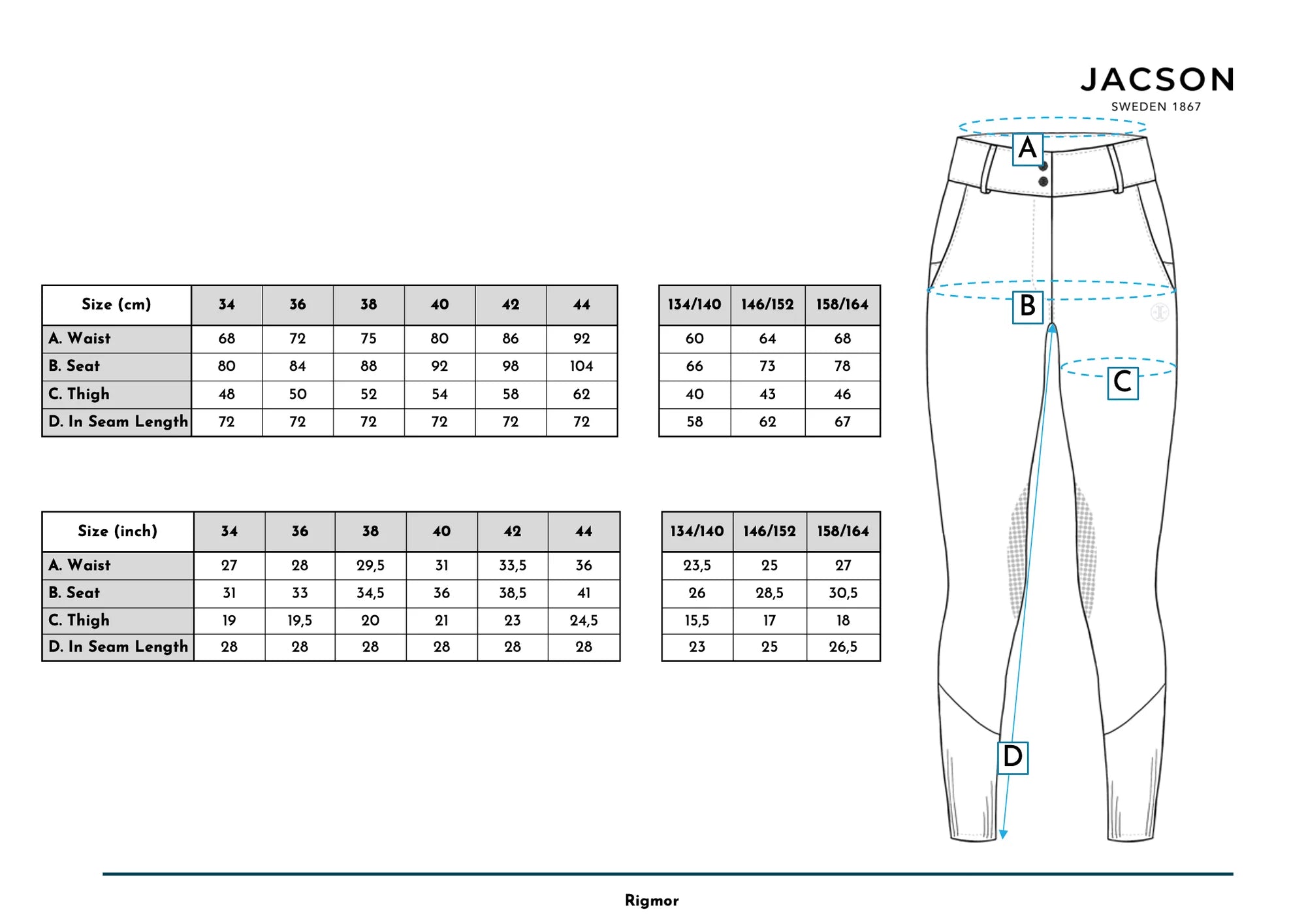 Jacson Rigmor Helskodd Ridbyxa Junior - Grå
