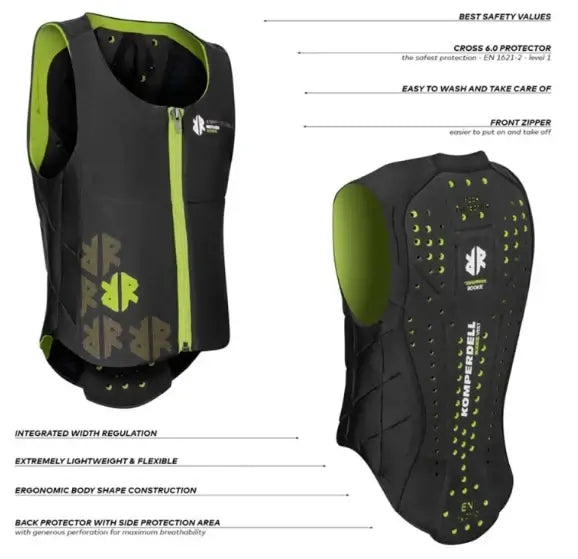 Komperdell Säkerhetsväst Ballistic Barn - Svart/Lime