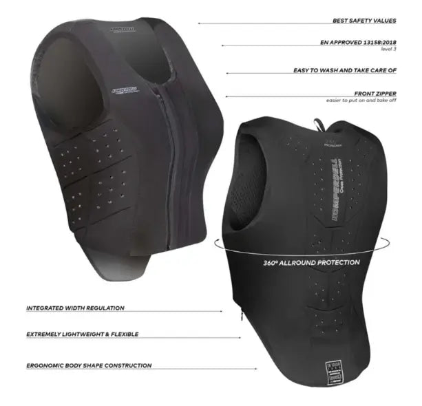 Komperdell Säkerhetsväst Front Zip Slim Fit - Svart