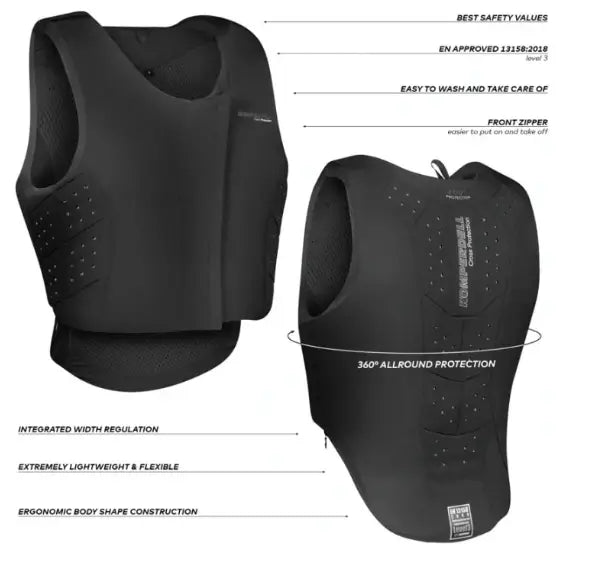 Komperdell Säkerhetsväst Front Zip Regular - Svart