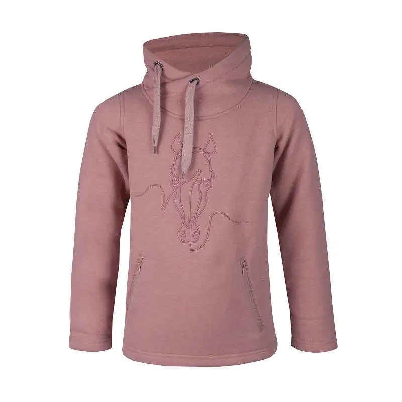Red Horse Hoodie Cozy Barn - Rosa med häst