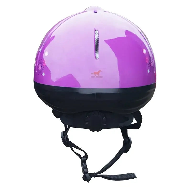 Red Horse Ridhjälm Rider Barn - Lila med hästdesign