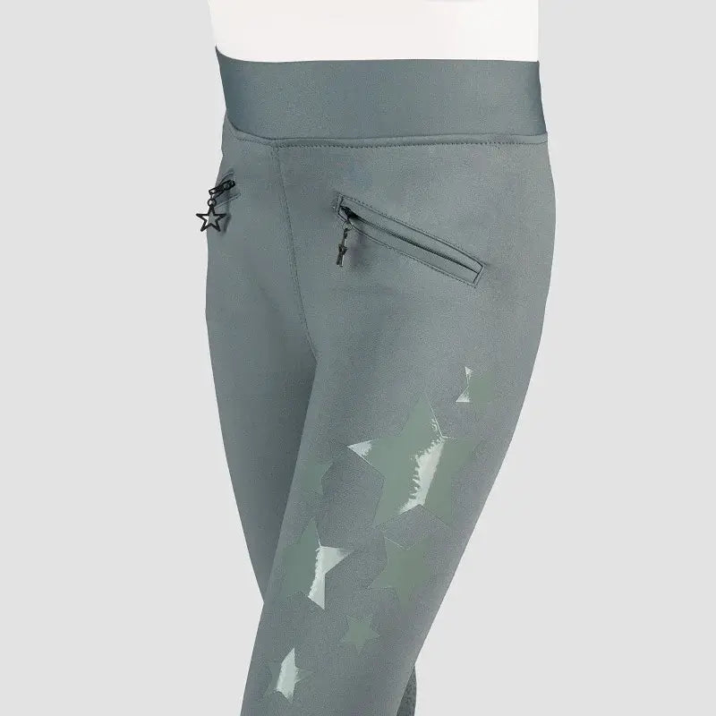 Red Horse Ridtights Khloé Barn - Grå med stjärnmönster