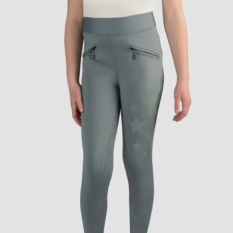 Red Horse Ridtights Khloé Barn - Grå med stjärnmönster