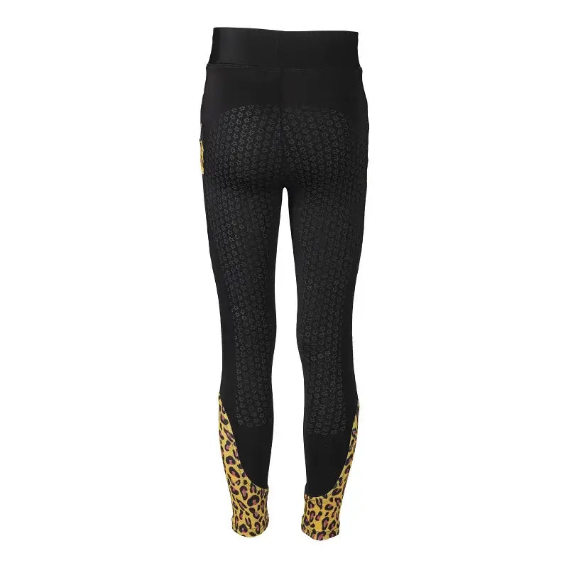 Red Horse Ridtights Kylie - Svart med leopardmönster