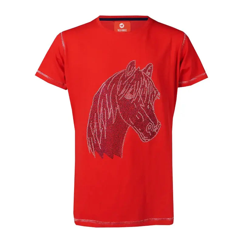 Red Horse T-shirt Caliber Barn - Röd med häst